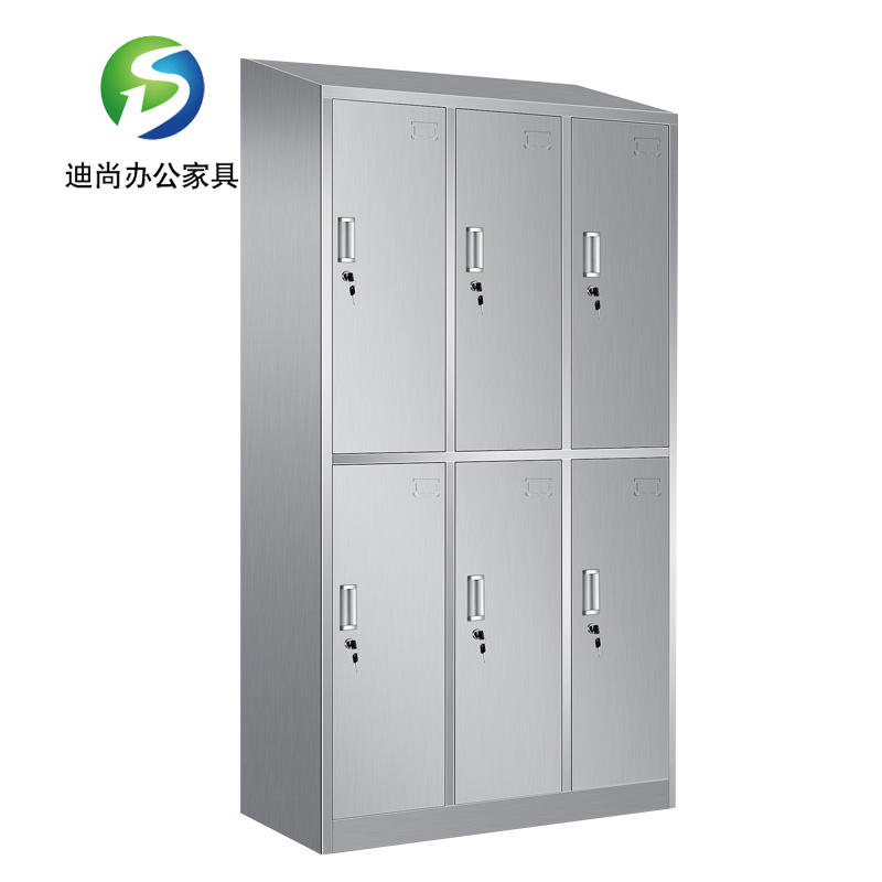 不锈钢斜顶六门衣柜